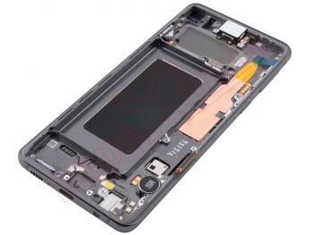 Pantalla service pack completa DYNAMIC AMOLED negra con carcasa gris para Samsung Galaxy S10 (SM-G973F)
